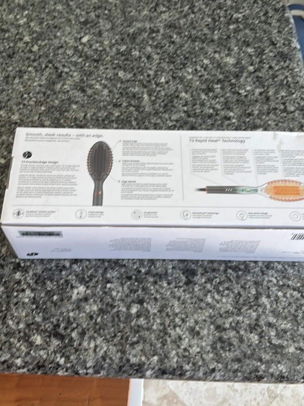T3 Black Hair Smoothing Heated Styling Brush with Rose Gold Trim
